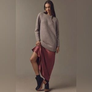 Anthropologie Long-Sleeve Twofer Sweater Slip Midi Dress, Size XS